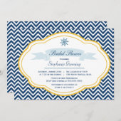 Nautisch thema goudbruiddoucheuitnodiging voor mar kaart (Voorkant / Achterkant)