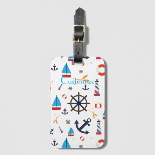 Nautisch thema Thunder_Cove Bagagelabel (Voorkant (verticaal))