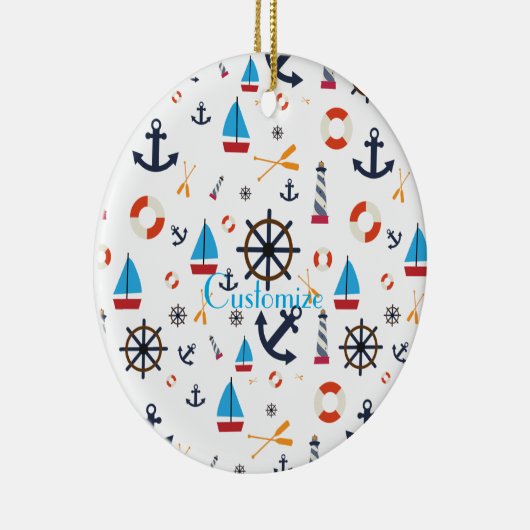 Nautisch thema Thunder_Cove Keramisch Ornament (Rechts)