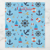 Nautisch thema Thunder_Cove Wijn Etiket (Enkel label)