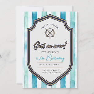 Nautisch thema verjaardagskaart. 10e verjaardag. kaart