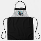 Nautisch-thema Zwart Grijs Foto Shell Waterverf Schort (Voorkant)