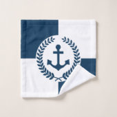 Nautisch thematisch ontwerp bad handdoek (Wasdoekje)