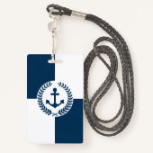 Nautisch thematisch ontwerp badge (Achterkant met draagriem)