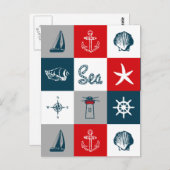 Nautisch thematisch ontwerp briefkaart (Voorkant / Achterkant)