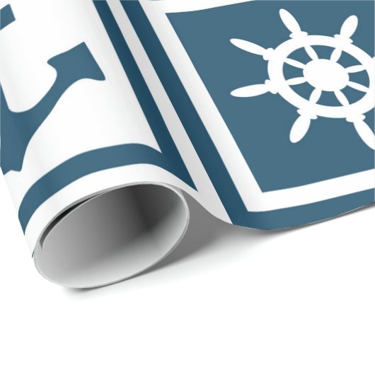 Nautisch thematisch ontwerp cadeaupapier (Rol Hoek)
