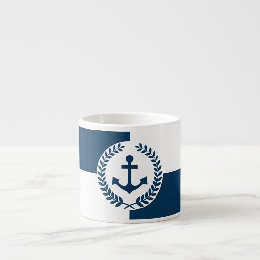 Nautisch thematisch ontwerp espresso kop (Voorkant)