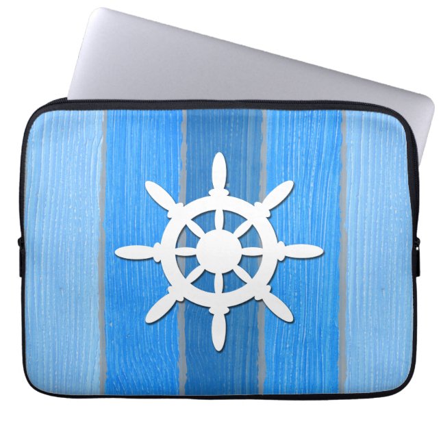 Nautisch thematisch ontwerp laptop sleeve (Voorkant)