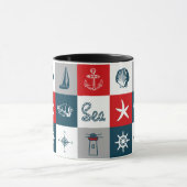 Nautisch thematisch ontwerp mok (Midden)