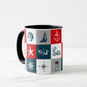 Nautisch thematisch ontwerp mok (Voorkant links)