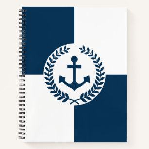 Nautisch thematisch ontwerp notitieboek