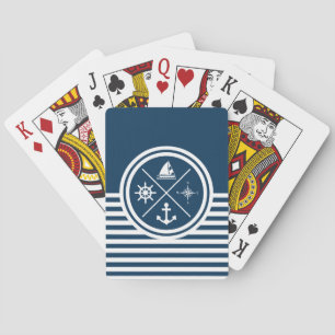 Nautisch thematisch ontwerp pokerkaarten