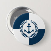 Nautisch thematisch ontwerp ronde button 7,6 cm (Voorkant /achterkant)