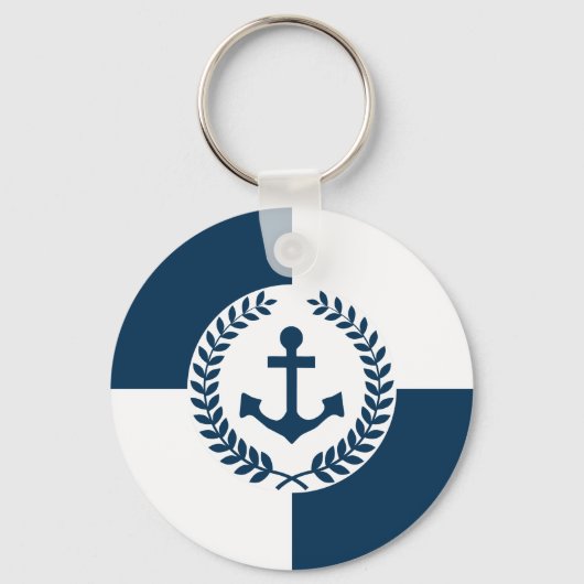 Nautisch thematisch ontwerp sleutelhanger (Voorkant)
