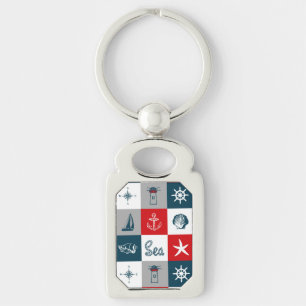 Nautisch thematisch ontwerp sleutelhanger