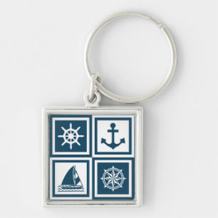 Nautisch thematisch ontwerp sleutelhanger