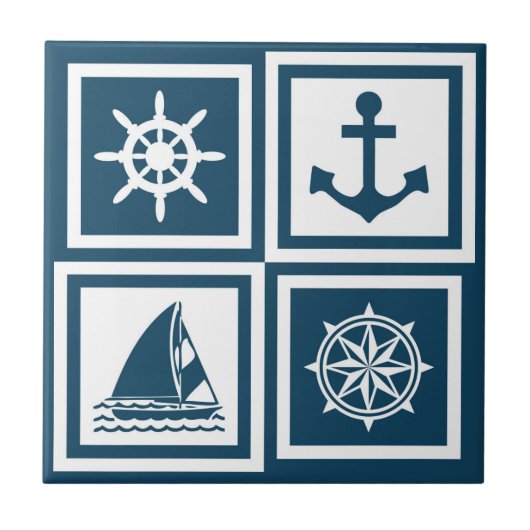 Nautisch thematisch ontwerp tegeltje (Voorkant)