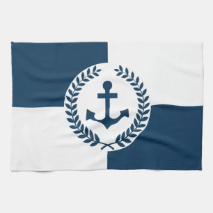 Nautisch thematisch ontwerp theedoek