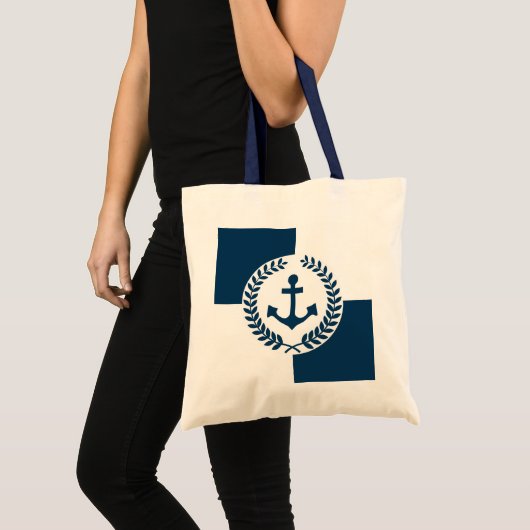 Nautisch thematisch ontwerp tote bag (Voorkant (product))