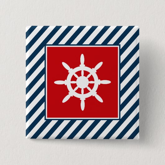 Nautisch thematisch ontwerp vierkante button 5,1 cm (Voorkant)