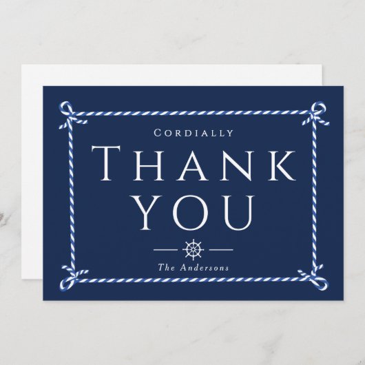Nautisch Touw Formele Marine Dank u Bedankkaart (Voorkant / Achterkant)