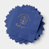 Nautisch touw Lijst Anker Monogram Initialen TY Folie Servetten (Insitu (Gestapeld))