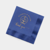 Nautisch touw Lijst Anker Monogram Initialen TY Folie Servetten (Links)