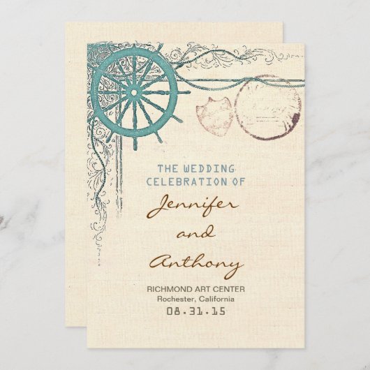 Nautisch trouwprogramma programma (Voorkant / Achterkant)