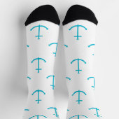 nautisch turquoise ankerpatroon sokken (Top)