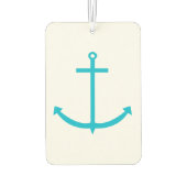 Nautisch turquoise blauw anker luchtverfrisser (Achterkant)