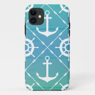 Nautisch turquoise-ontwerp iPhone 11 hoesje