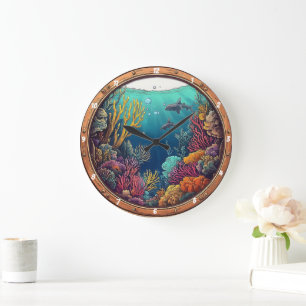 Nautisch venster Deep Zee Dream Onderwater Marine Grote Klok
