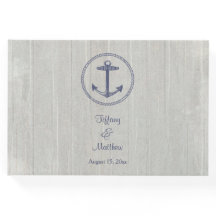 Nautisch verweerd hout gepersonaliseerde bruiloft