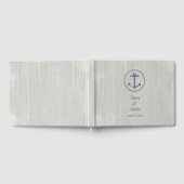 Nautisch verweerd hout gepersonaliseerde bruiloft gastenboek (Volledig)