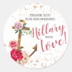 Nautisch Vrijgezellenfeest   Schoenen voor anker g Ronde Sticker