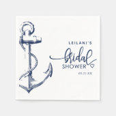 Nautisch Vrijgezellenfeest wit anker Servet (Voorkant)
