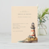 Nautisch, Vuurtoren | Kustgebied | repetitie diner Kaart (Staand voorkant)