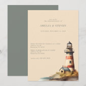 Nautisch, Vuurtoren | Kustgebied | repetitie diner Kaart (Voorkant / Achterkant)