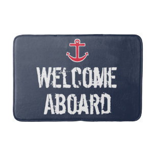 Nautisch Welkom Aboard Bath Mat Rug