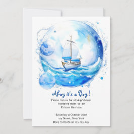 Nautisch welkomstfeest: Boy Baby shower Kaart