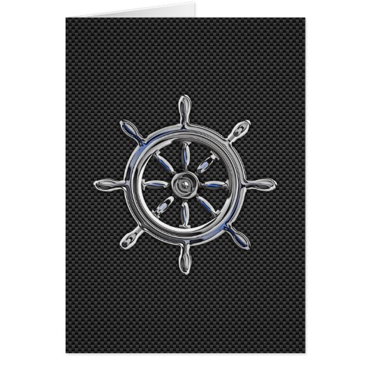 Nautisch wiel op koolstofvezeldecor (Voorkant)