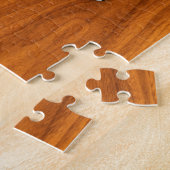 Nautisch wiel op Teak Veneer Legpuzzel (Zijkant)