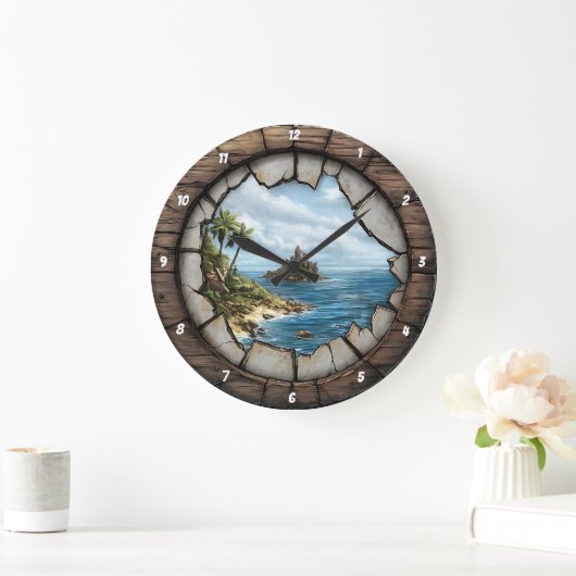Nautisch Window Island Ontsnapping Rustieke Kust Grote Klok (Huis)