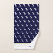 Nautisch wit goud en marineblauw pelicaan bad handdoek (Handdoek)