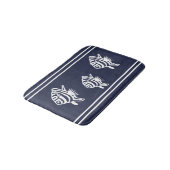 Nautisch Wit op Navy Angelfish Kust Badmat (Gekanteld)
