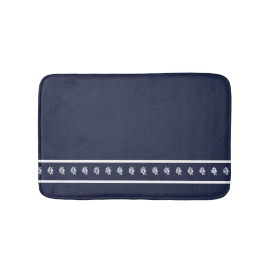 Nautisch Wit op Navy Angelfish Kust Badmat (Voorkant)