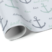 Nautisch Zee Anker Cadeaupapier (Rol Hoek)