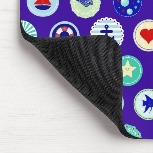 Nautisch Zee Blue Sailor Pattern Muismat (Hoek)