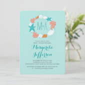 Nautisch zee krans strand vrijgezellenfeest nodigt kaart (Staand voorkant)