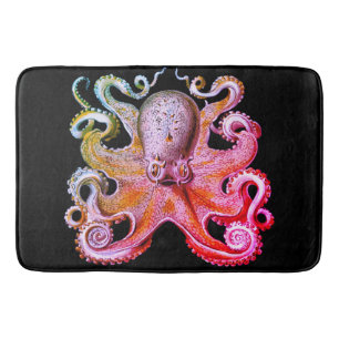 Nautisch zee Octopus badmat roze regenboog